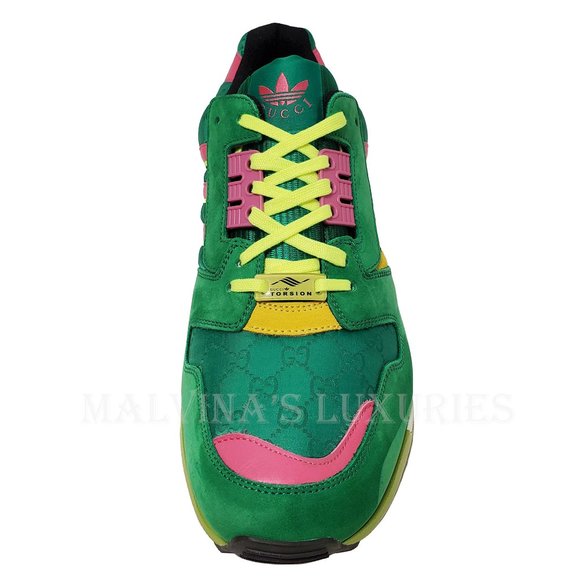 GUCCI MENS SNEAKERS X ADIDAS ZX 8000 TORSION GREEN GG CANVAS SHOES 11 11.5 US - Picture 10 of 15